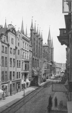 L�beck 1930er Jahre,
                      Breite Strasse mit Rathaus
