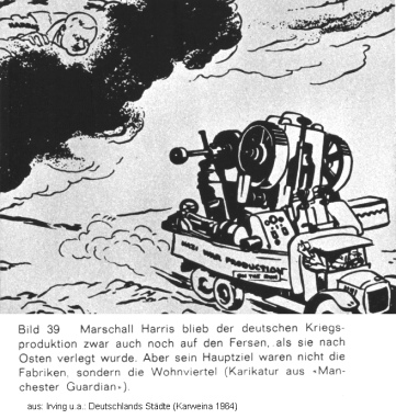 Bild 39: Die deutsche R�stungsindustrie
                          wird nach Ostdeutschland verlagert. Karikatur
                          des Manchester Guardian, 1943 ca.