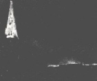 Brennender Kirchturm
                      der Gertrudiskirche am 23. August 1943, ca. 2:30
                      fr�h