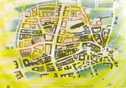 Wiederaufbauplan f�r
                        die Alstadt von Freiburg im Breisgau, 1948