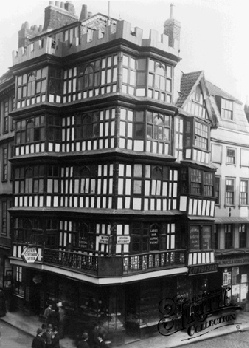 Bristol, das
              alte holl�ndische Haus ("Old Dutch House") an
              der Ecke High Street / Wine Street um 1920 [15,18]