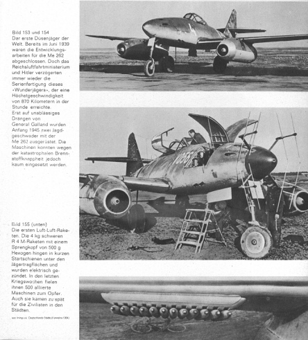 Bilder 153, 154, und 155: NS-D�senj�ger Me
                      262 im Jahre 1939