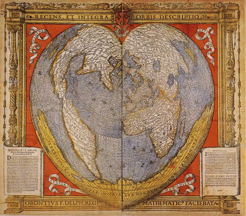 Weltkarte von Piri Reis aus ca. 8000km
                          H�he mit der Antarktis, die im 16. Jh. noch
                          gar nicht entdeckt war