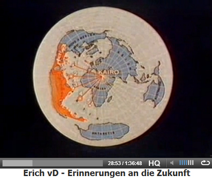 Das
                        verzerrte S�d-"Amerika" passt genau in
                        die Weltkarte fotografiert �ber Kairo