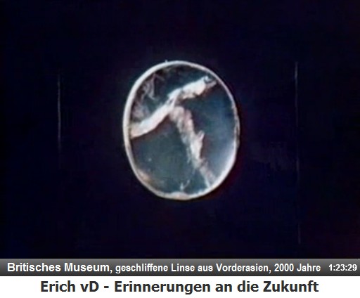 London, Britisches Museum: Eine
                        geschliffene Linse, 2000 Jahre alt, gefunden in
                        Vorderasien