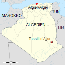Karte von Algerien
                          mit Tassili