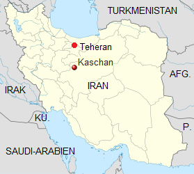Karte des Iran mit
                          Kaschan
