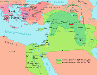 Karte des Assyrischen Reichs mit Ninive
