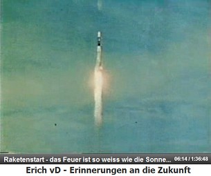 Ein
                  Raketenstart: Die Flamme ist weiss und gl�nzt so hell
                  wie die Sonne...