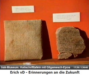 Irakisches Museum in Bagdad, Keilschrifttafeln
                  mit dem Gilgamesch-Epos