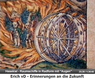 Hesekiel beschreibt R�der mit Augen und
                  Ausserirdischen, eine Malerei