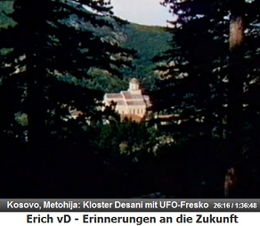 Das Kloster Desani in Metohija im Kosovo von
                  fern