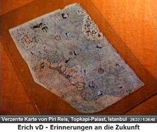 Die Karte des Admirals Piri Reis mit dem
                  Atlantik, Europa, Afrika und "Amerika"