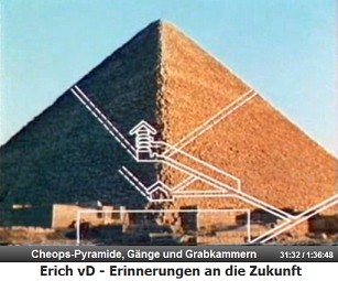 Die Cheops-Pyramide in �gypten, das Schema der
                  G�nge und Grabkammern