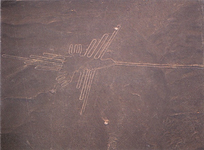 Nasca-Linien, der Kolibri in der
              Nasca-Ebene