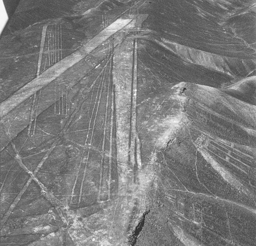 Linien von Nasca und
Palpa, Pisten sind sternförmig angelegt Linien von Nasca und Palpa, Pisten
sind sternförmig angelegt