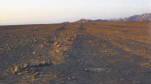 Nasca-Linien, Piste mit Geröll am Rand Nasca-Linien, Piste mit Geröll am
Rand