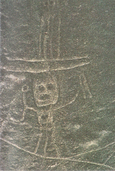 Region Palpa, Geoglyph einer Figur
              mit Krempe und Antennen