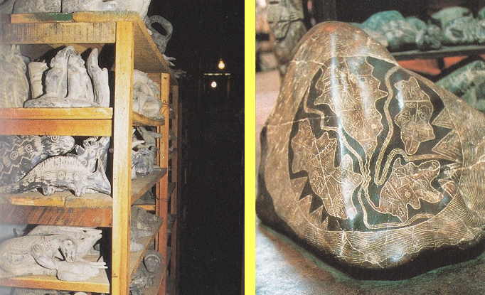 Ica, das
                                        Steinemuseum, gravierte Steine
                                        und Figuren der Urzeit
