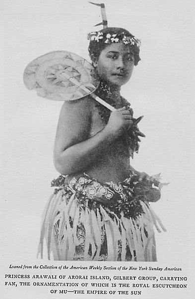 Isla de Arorae, una
                      nativa princesa en 1911 / 1926