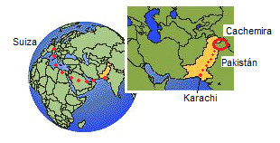 Mapa con
Suiza y Pakistán con la ciudad de Karachi Mapa con Suiza y
Pakistán con la ciudad de Karachi