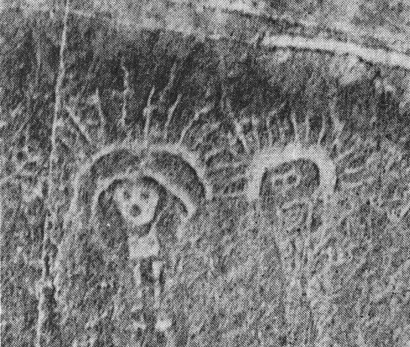 Dibujos rupestres con astronautas en Nazca,
                        Per�