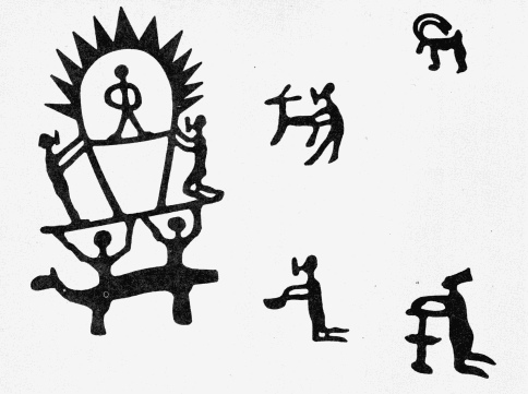 Dibujos rupestres
                        con dise�os en Navoi, Rusia