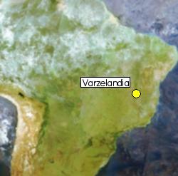 Foto satelital con la
                                      posici�n de Varzelandia en Brasil