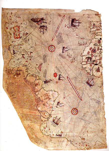 Mapa de Piri Reis
                          con Espa�a, �frica, Atl�ntico y Am�rica