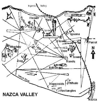 Llanura de Nazca con l�neas, pistas y
                            figuras