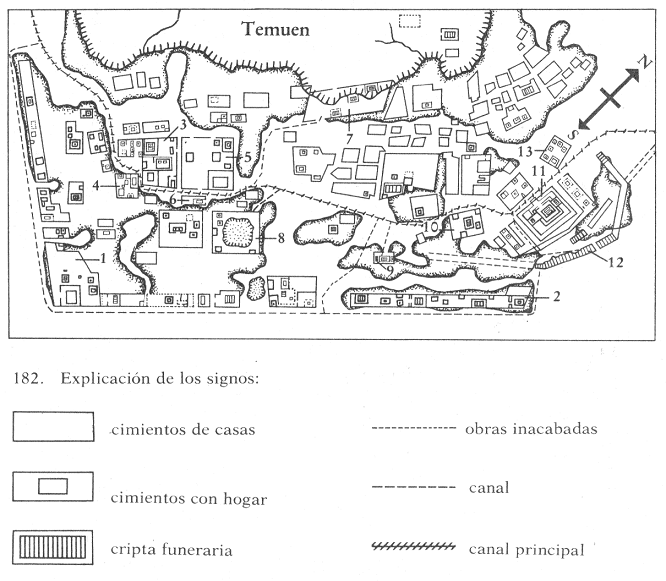 Mapa con la fortificaci�n de Nan Magol en
                          la isla de Temuen / Temwen
