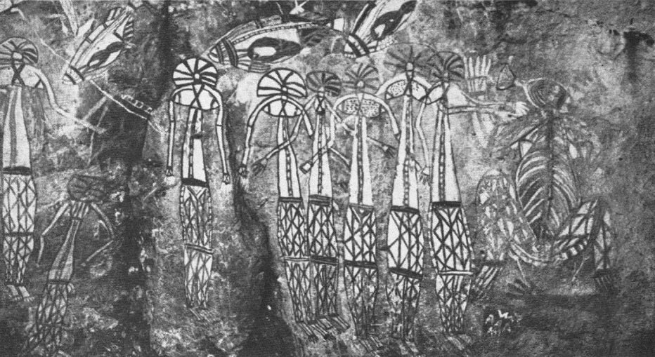 Dibujo rupestre en la regi�n de Arnhem
                            en el parque Kakadu 01