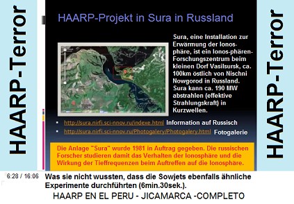 Sura (Russland) Was sie nicht wussten,
                          dass die Sowjets ebenfalls �hnliche
                          Experimente durchf�hrten (6min.30sek.).