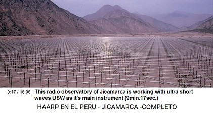 This
radio observatory of Jicamarca is working with
ultra short waves USW as it's main instrument
(9min.17sec.) This radio observatory of Jicamarca is
working with ultra short waves USW as it's
main instrument (9min.17sec.)