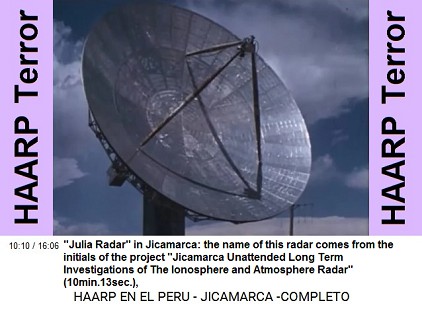 The name of this radar
comes from the initials of the project
"Jicamarca Unattended Long Term
Investigations of The Ionosphere and
Atmosphere Radar" (10min.13sec.), The name of this radar comes from the
initials of the project "Jicamarca
Unattended Long Term Investigations of The
Ionosphere and Atmosphere Radar"
(10min.13sec.),
