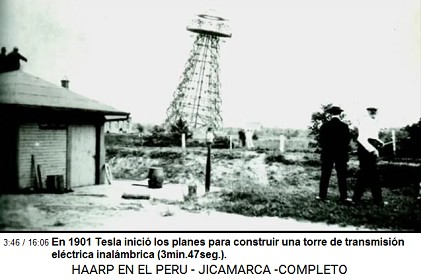 En 1901 Tesla inici� los planes para
                          construir una torre de transmisi�n el�ctrica
                          inal�mbrica (3min.47seg.).