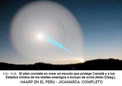 El plan consiste en crear un escudo que
                          protege Canad� y a los Estados Unidos de los
                          misiles enemigos e incluso de ovnis
                          (6min.23seg.).