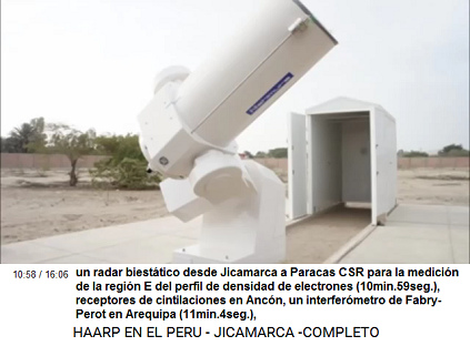 un radar diest�tico desde Jicamarca a
                          Par�cas para la medici�n del perfil del cidad
                          [?] de electrones (10min.59seg.), receptores
                          de cintimaciones en Anc�n (11min.0seg.), un
                          interfer�metro de Fabry P�rot en Arequipa
                          (11min.4seg.).