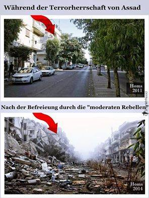 Ruinas de la OTAN 03 en Siria: Homs
                                antes y después, 20 de agosto de 2015