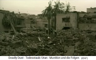 Bagdad, el distrito de Mansour,
                            inmediatamente después del bombardeo atómico
                            en 2003, los escombros radiactivos
                            permanecieron allí durante mucho tiempo