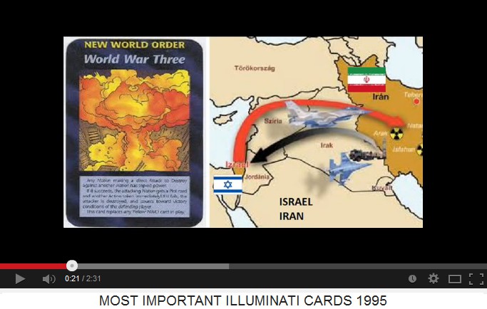 Card "Third
                              World War" and the depiction of
                              Middle East conflict between criminal
                              racist Z�onist Israel and Iran where is a
                              nuclear research.