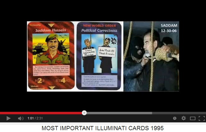 Spielkarten mit Saddam
                        Hussein und "politischer Korrektheit"
                        der Neuen Weltordnung (NWO)