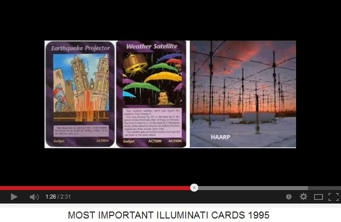 18. Play card
                              "Earthquake Projector" and
                              "Weather Satellite" - these are
                              HAARP manipulations