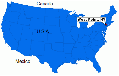 Karte der
"USA" mit West Point Karte der
"USA" mit West Point