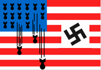 Faschistenstaat "USA": Nazifahne mit Bomben und Hakenkreuz, wie es der Realität entspricht Faschistenstaat "USA": Nazifahne mit Bomben und Hakenkreuz, wie es der Realität entspricht