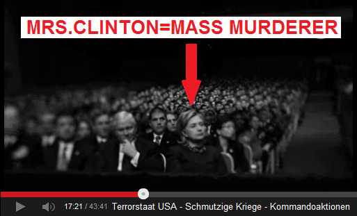 Massenmörderin Frau Clinton in der
ersten Reihe Massenmörderin Frau Clinton in der ersten
Reihe