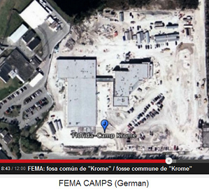 Una tumba de masa de la FEMA como
                              campo "Krome" en Florida, foto
                              a�rea de google earth