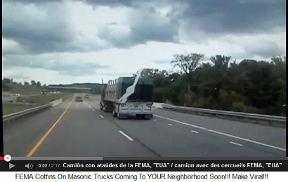 Cami�n con ata�des de la FEMA en los
                              "EUA"