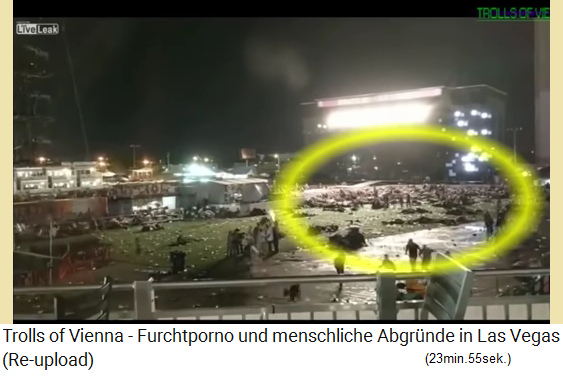 Massenpanik am Konzert in Las Vegas vom 1.10.2017, andere bleiben cool aufrecht stehen und f�rchten sich vor nichts