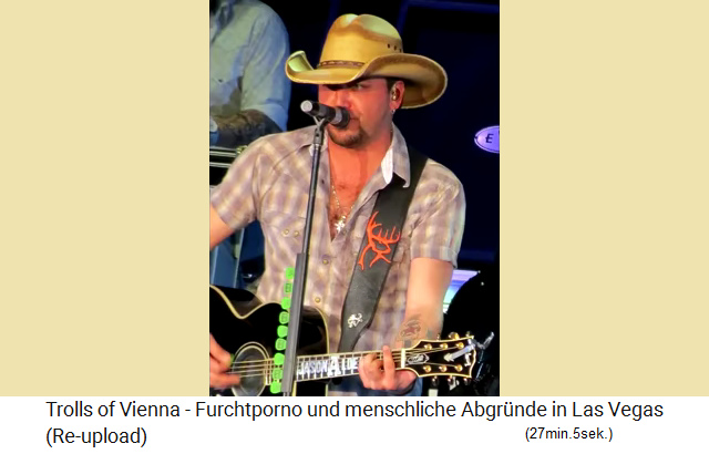 S�nger und Pseudo-Christ Jason Aldean mit einem Symbol auf seinem Gitarrenriemen